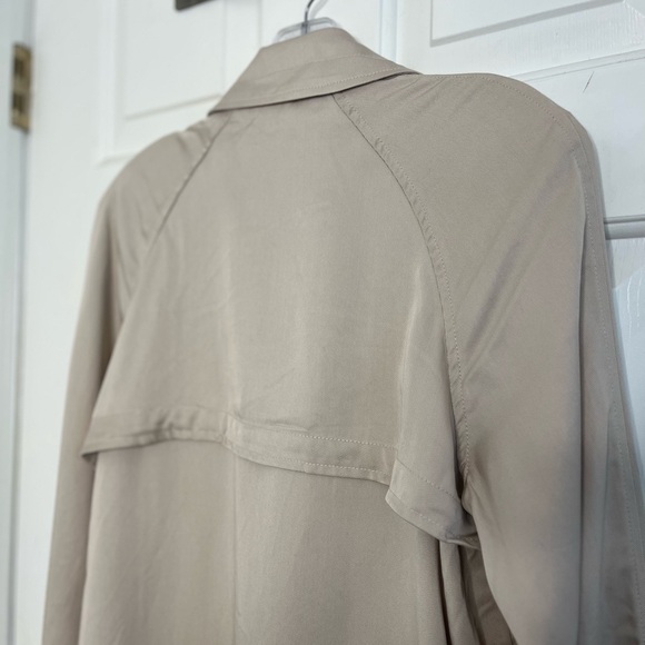 NWT Elie Tahari Open-front Casual Trench Coat S Beige/Cream - Picture 9 of 14